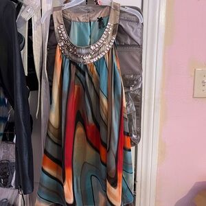 Colorful Sleeveless Mini Dress